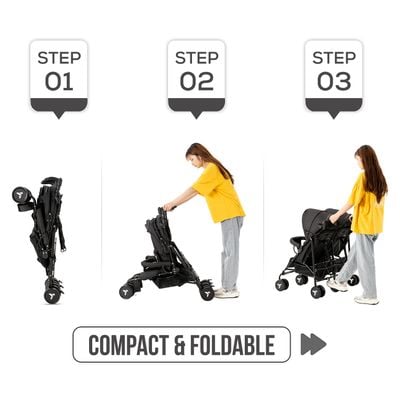 Teknum Twin Stroller Fellow - Black